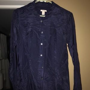 J Crew Silk Button Down Shirt